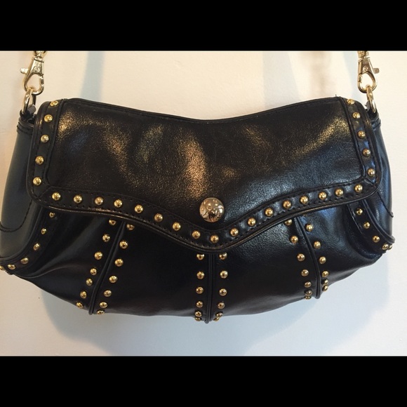 Max New York studded black leather shoulder bag - Picture 4 of 7
